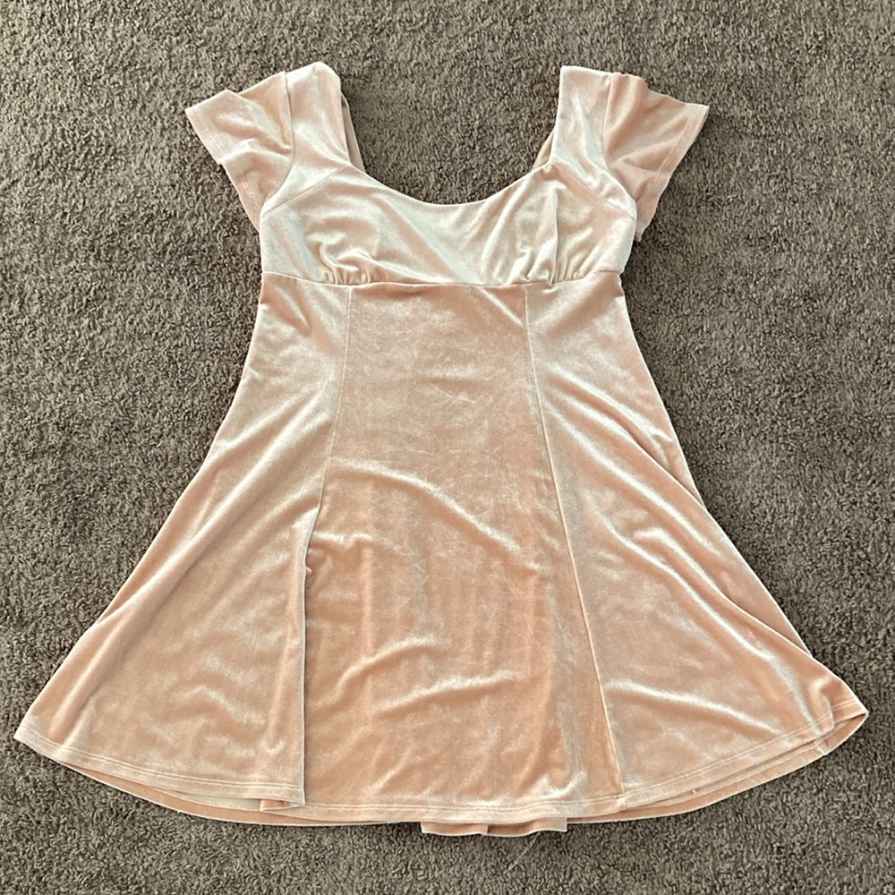 Rewind Fit and Flare Midi Dress Size XL Champagne Pink